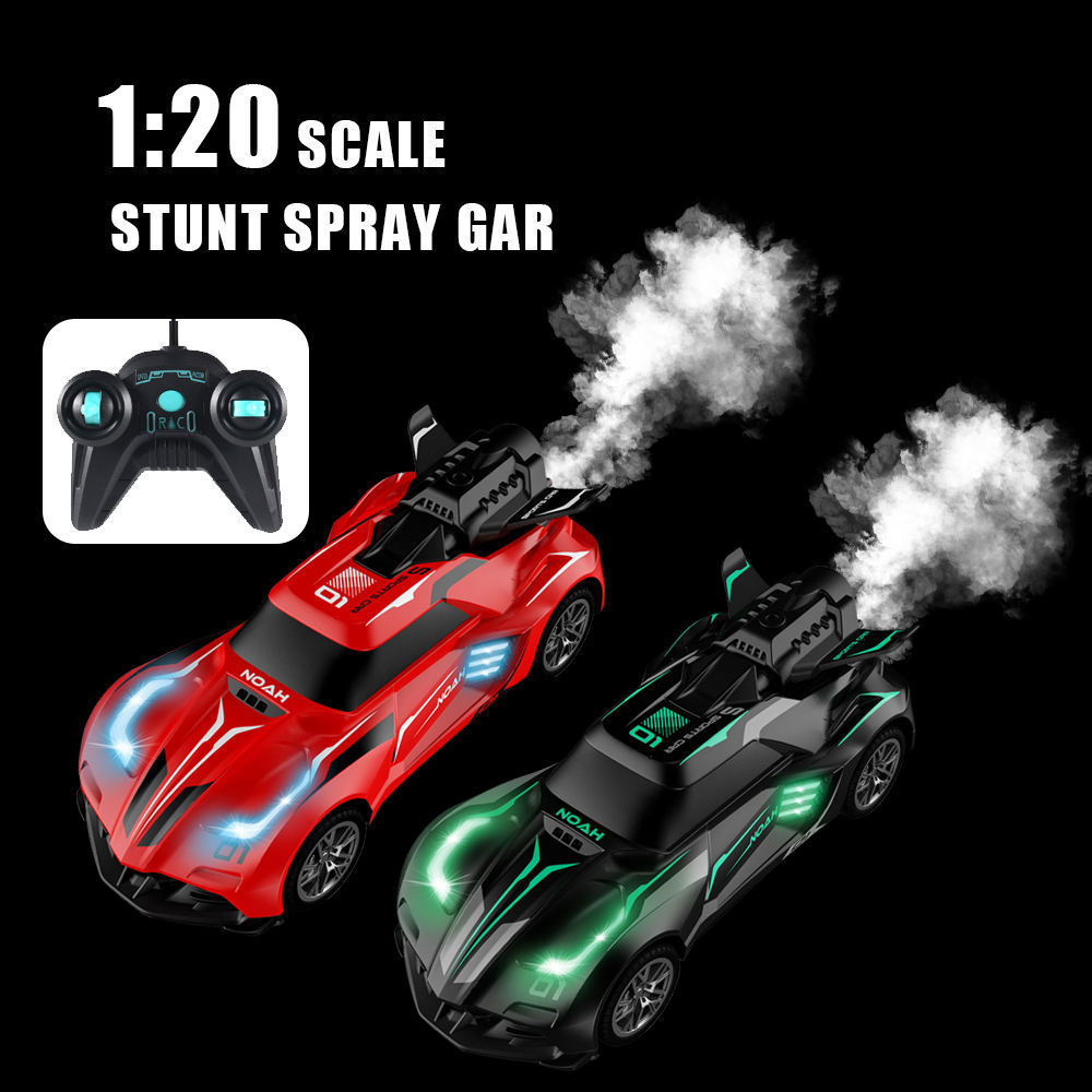 Hot Sale 2.4GHZ 1:20 Hot selling radio control spraying drift racing car rc stunt car light spray remote control toy car