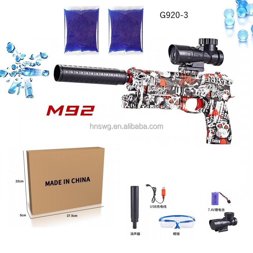 2023 New Multipl Electric Splatter Ball Gel Blaster Pistol M1911 M92 Shooter Water Gel Bullet Toy Gun