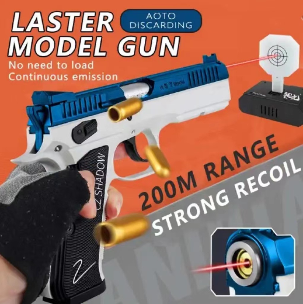 Shell Ejecting Toy Gun CZ75 Laser Pistol Auto Discarding From Cartridge Case Indoor Shooting Games