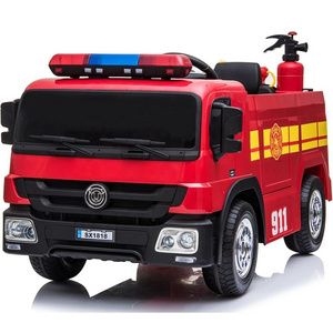 kids electric fire truck 12 volt ride on car toy for baby remote ride-on cars for