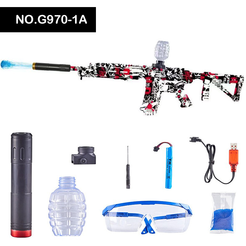 Factory Wholesale Large Size Electric Gel Blaster Gun Graffiti AKM 47 M4 High Speed Launch Gel Ball Guns Kids Water Bomb Gun Toy