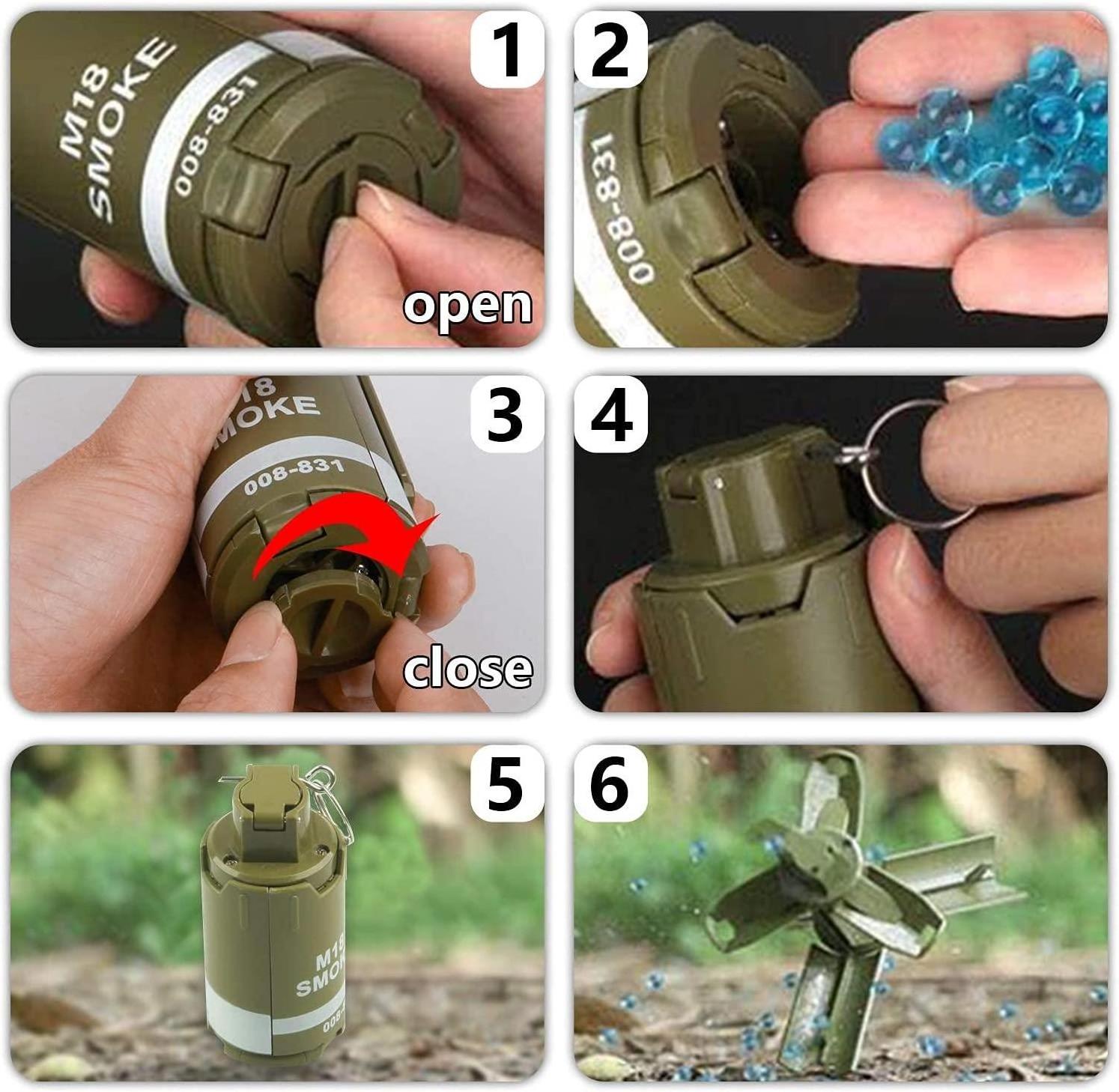 Wholesale outdoor tactical weapons toy guns battle game 5000gel m18 smoke gel ball military toy airsoft grenade