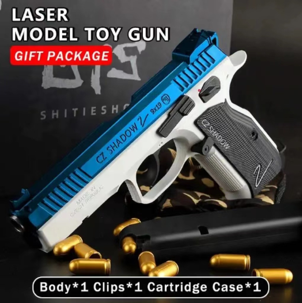 Shell Ejecting Toy Gun CZ75 Laser Pistol Auto Discarding From Cartridge Case Indoor Shooting Games