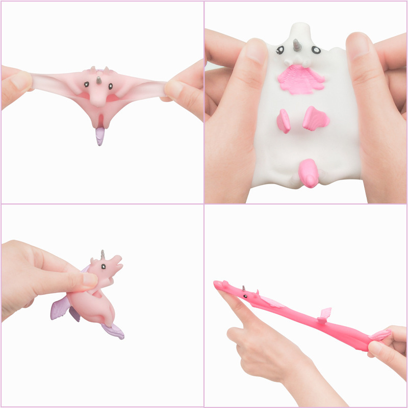 Hot Selling TPR Slingshot Unicorn Finger Toy Stretchy Catapult Toys Slingshot Chicken Finger Stress Relief Little Toy for fun