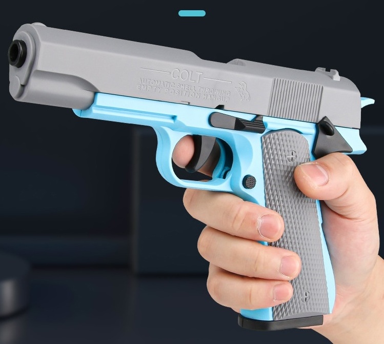 Kid's pure throw shell M1911 toy guns non firing model empty hanging back chamber hand loaded toys