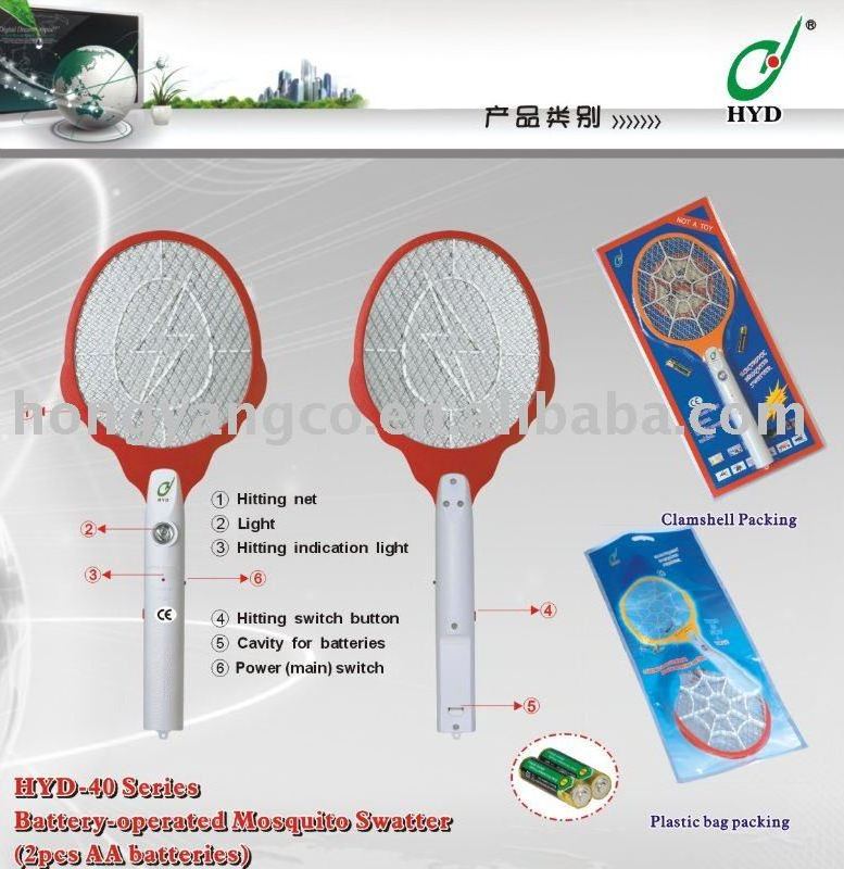 HYD-44 HYD electric fly catcher bug zapper, mosquito racket