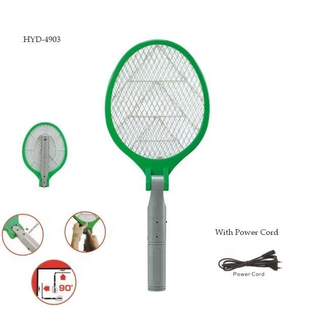 HYD-4903 Foldable Rechargeable Mosquito Swatter With Power Cord bug zapper mosquito killer racket