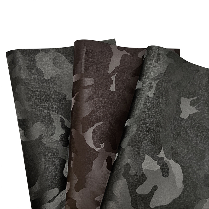 Embossed Camouflage Faux Leather Fabric Reflective Vinyl for Sewing Bow Handbag Cushion Cover Sofa Craft DIY Material