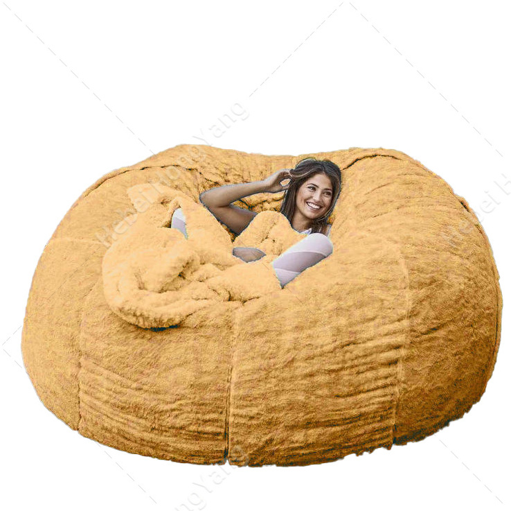 Living Room Sponge ball Giant Soft Velvet beanbag sofa cover big sofa foam bean bags huge oversize bean bag chair sofa bed