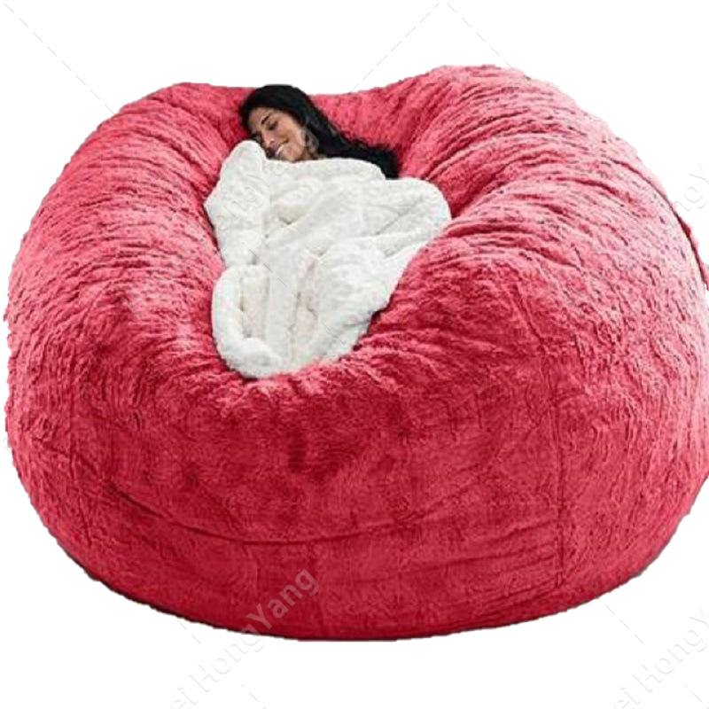 Living Room Sponge ball Giant Soft Velvet beanbag sofa cover big sofa foam bean bags huge oversize bean bag chair sofa bed