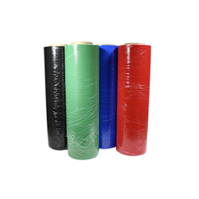 golden supplier filme color ld/lldpe plastico matte black mesin castline stretch wrap film strech jumbo roll 20 micras