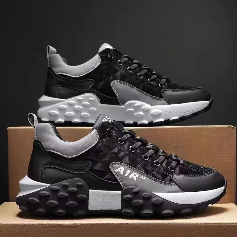 Hongyan Casual Walking Wear-resistant Skateboarding Shoes Men Black EVA PU Male Fashionable Light Shoes Top Grade