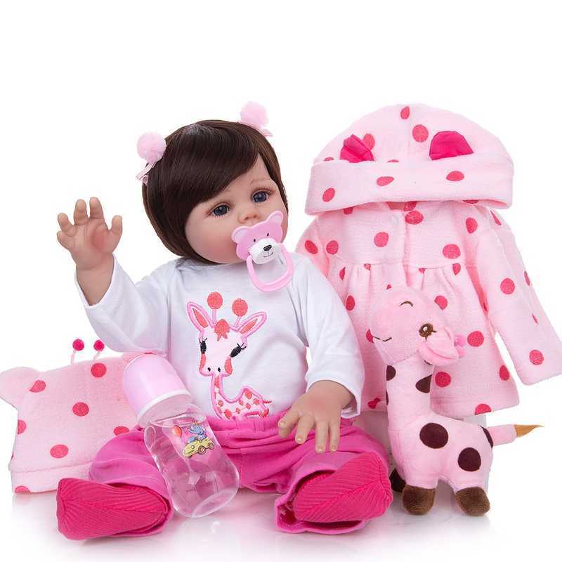 Bigs 49cm 6-9Month Size Reborn Toddler Girl Doll Baby Doll Toys Reborn With Long hair 100% Handmade Realistic Reborn Baby Doll