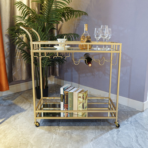 Stock Available  Modern Folding Bar Carts Rolling Gold  Trolley Hote Drinks Trolley Cart Bar Luxury Modern