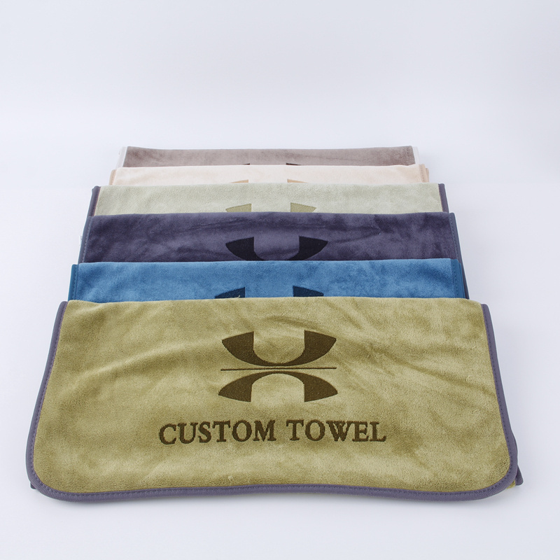 Customized color 100% cotton jacquard sport towel custom embossed logo bath towels 35*75cm