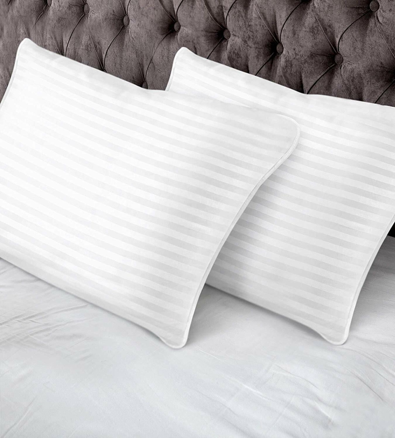 Standard Size 5 Star Hotel Striped Bed Pillow Luxury 50*70cm Gel Fiber Polyester Pillow For Sleeping