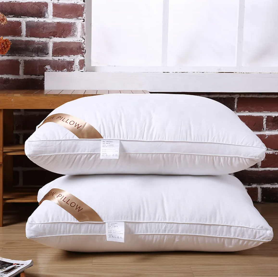 Rectangle White Cotton Hotel Cushion Insert Decorative Pillow Hotel Pillows