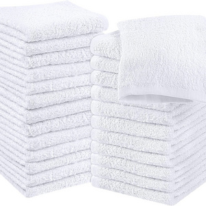 Premium Quality Flannel Face Cloths 100% Cotton White Hand Towels With Pack of 24