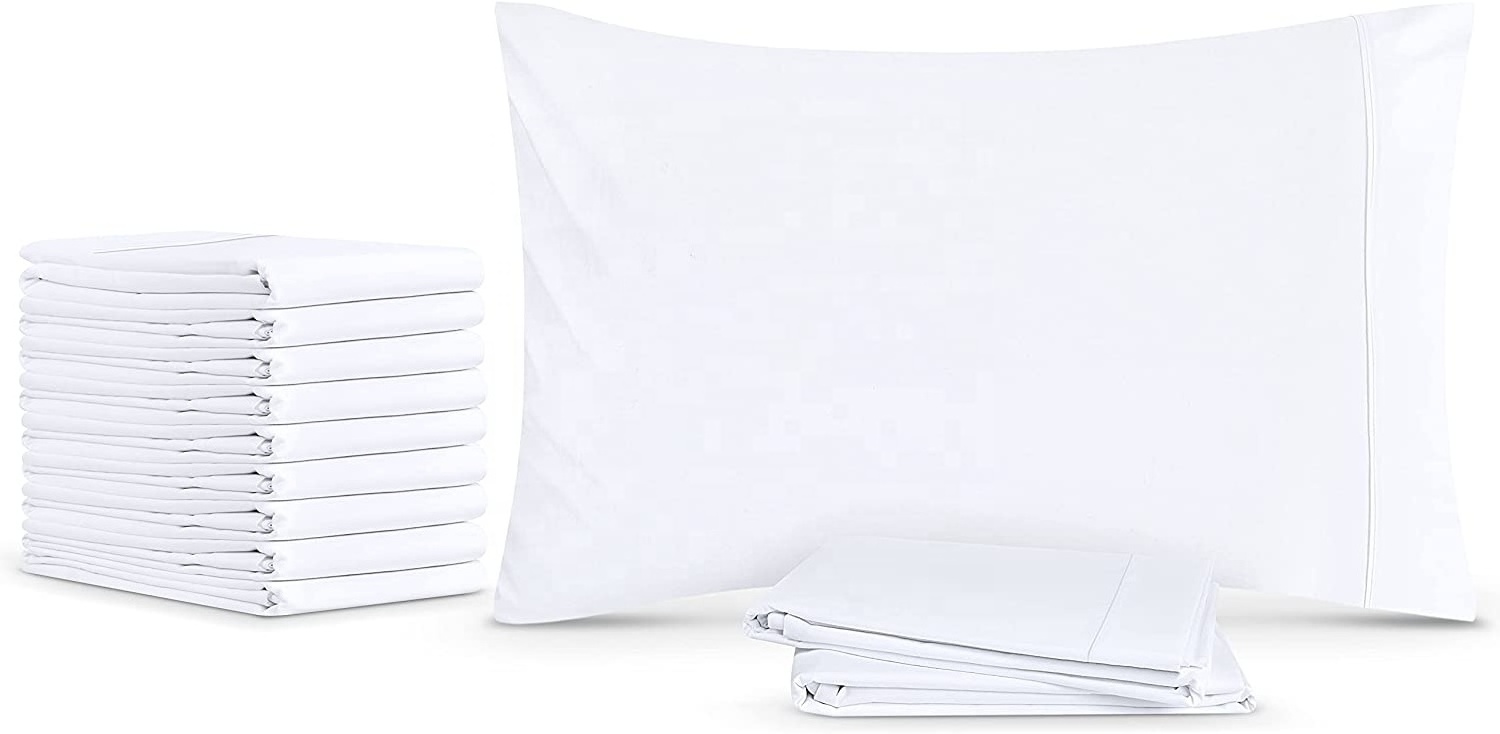 Hotel Collection 100% Cotton 200T 300T Solid Color Pillow Cases For Wholesalers