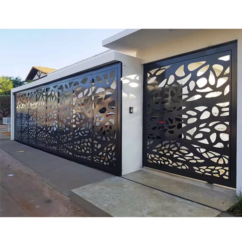 White Aluminium Customized Newly Design Indoor Iron Art Pattern Laser Cut Freestand Wall Panel Perforated Metal Fence For Pool