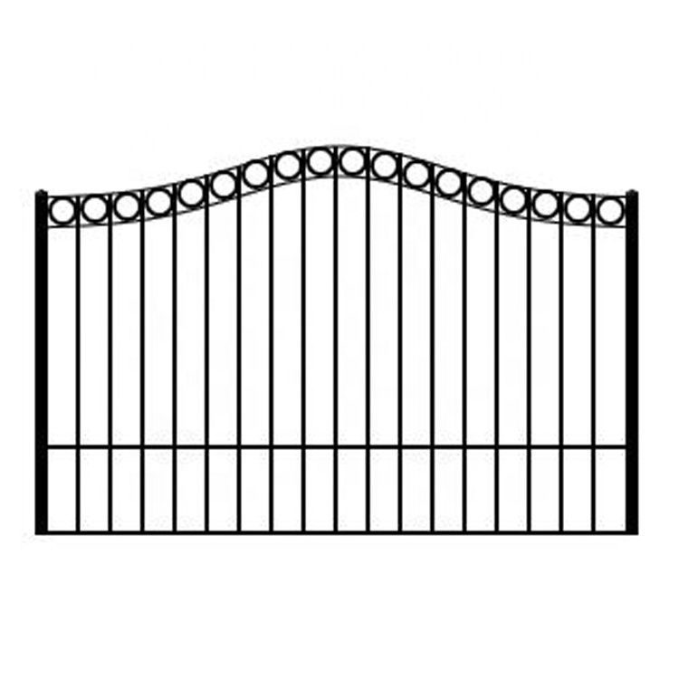 Modern Dublin Style Single Swing Galvanized Aluminum Driveway Security Yard Gate 16 x 6 Feet Black