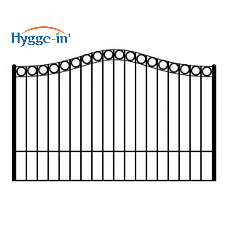 Modern Dublin Style Single Swing Galvanized Aluminum Driveway Security Yard Gate 16 x 6 Feet Black