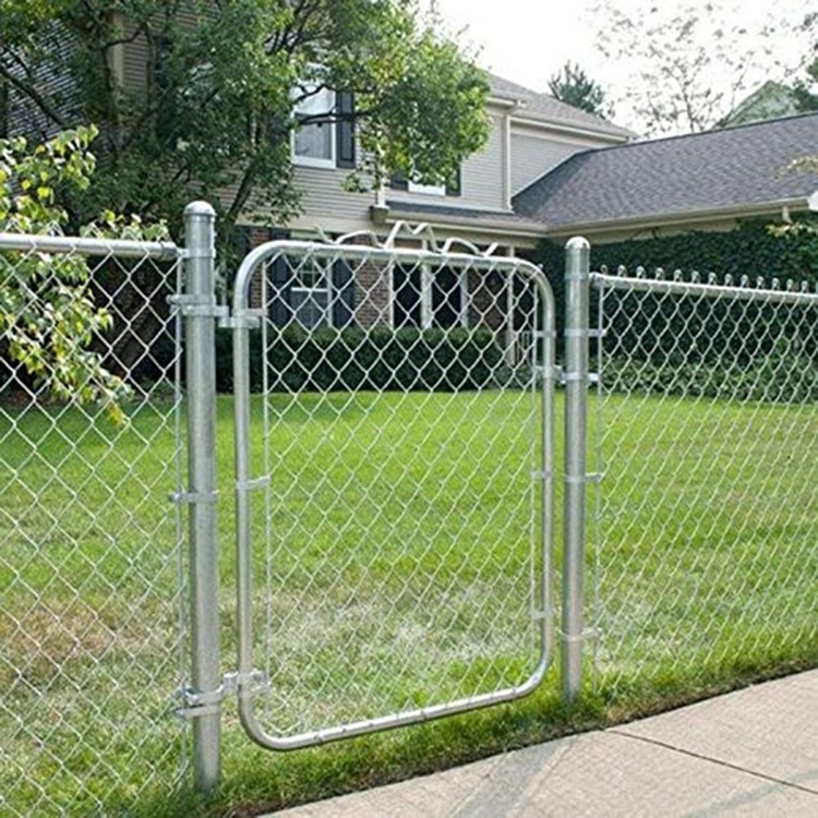 Galvanized Chain Link Garden Walking Fence Gate 48-inch Overall Height by 32-inch Frame Width , Chain Link Walk-Through Gate