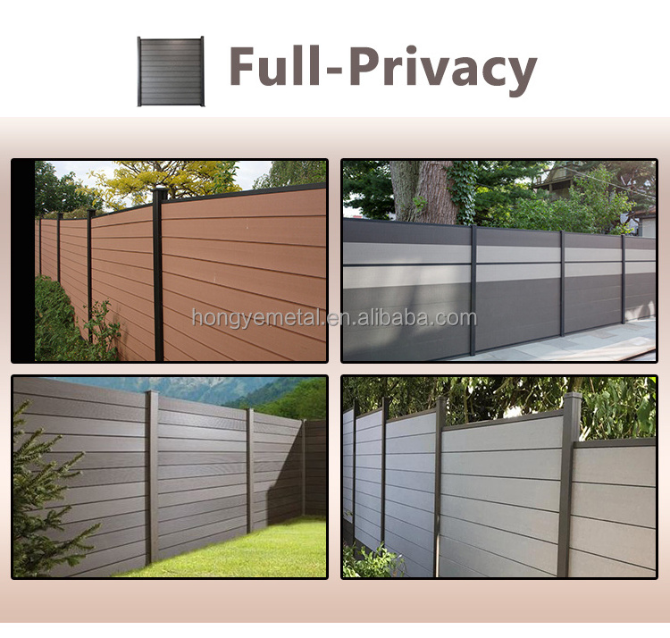 Home garden mixed material composite wood fence uv protected wpc fencing panels garden fence