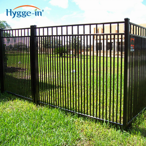 Wholesale Prices Backyard Modern 3m Black Aluminum Galvanized Zinc Cast Iron Garden Steel Fence Panels  With Post