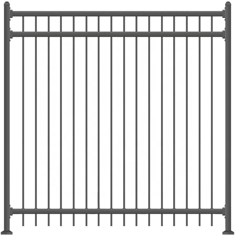 1.5m(H)*2m(W)Black Steel Anti Rust Fence Sharp End Pickets Easy Installation Steel Fence Outdoor Galvanized Steel Fence