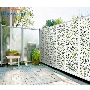 White Aluminium Customized Newly Design Indoor Iron Art Pattern Laser Cut Freestand Wall Panel Perforated Metal Fence For Pool