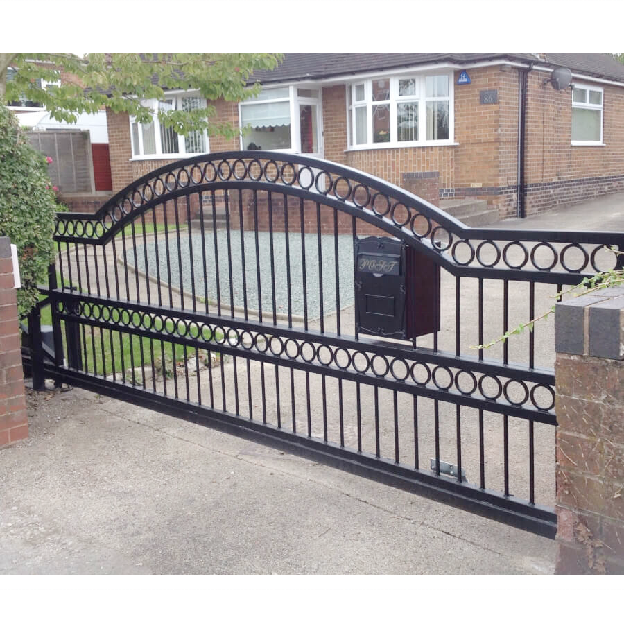 Door Customized Powder Coated Entrance Steel Aluminum Fence Trellis Gate Driveway Sliding Metal Gate for Villa Yard Garden