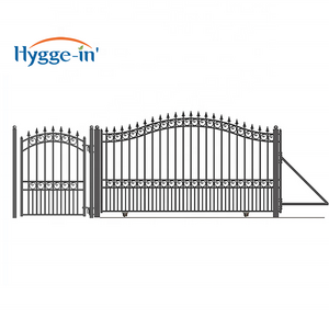 Door Customized Powder Coated Entrance Steel Aluminum Fence Trellis Gate Driveway Sliding Metal Gate for Villa Yard Garden