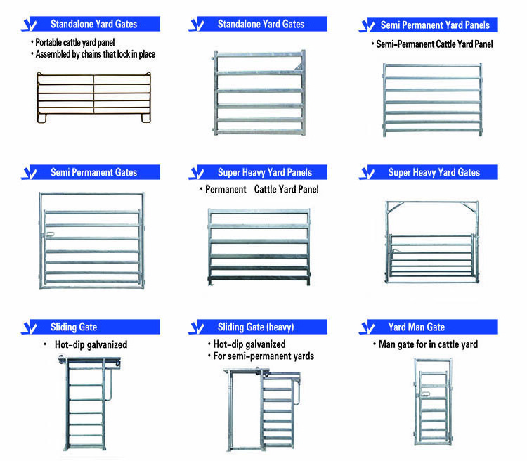 Factory Price Heavy Duty Galvanized Pipe Cattle Metal Fence Panels Livestock Corral Horse Stall Panels