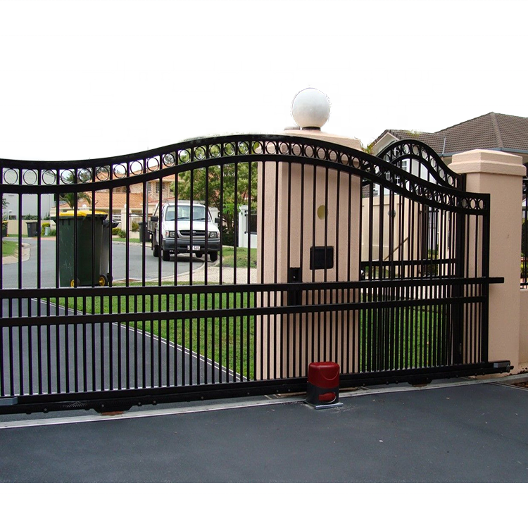 Door Customized Powder Coated Entrance Steel Aluminum Fence Trellis Gate Driveway Sliding Metal Gate for Villa Yard Garden