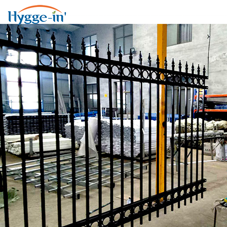 High Quality Modern Design Aluminum and Steel Fence Welded Picket Finials Aluminum Fence Panels with Black Powder Coated