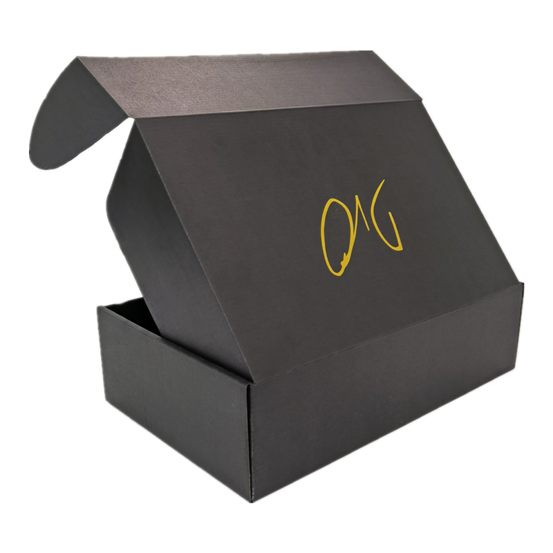 Custom Recycled Black Shipping Mailer Shoes Packaging E Flute Corrugated Boxes With Logo