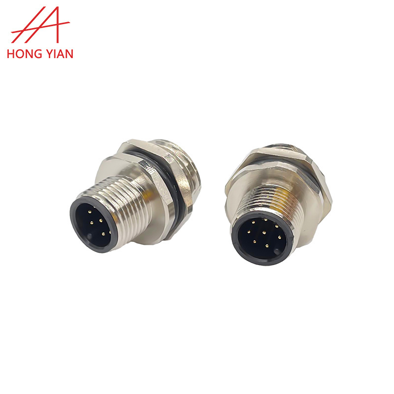 M8 Connector Automotive 2 3 4 5 6 8 Pin 90 Degree Right Angle Metal Nuts Male Female  Waterproof Connector And Cable