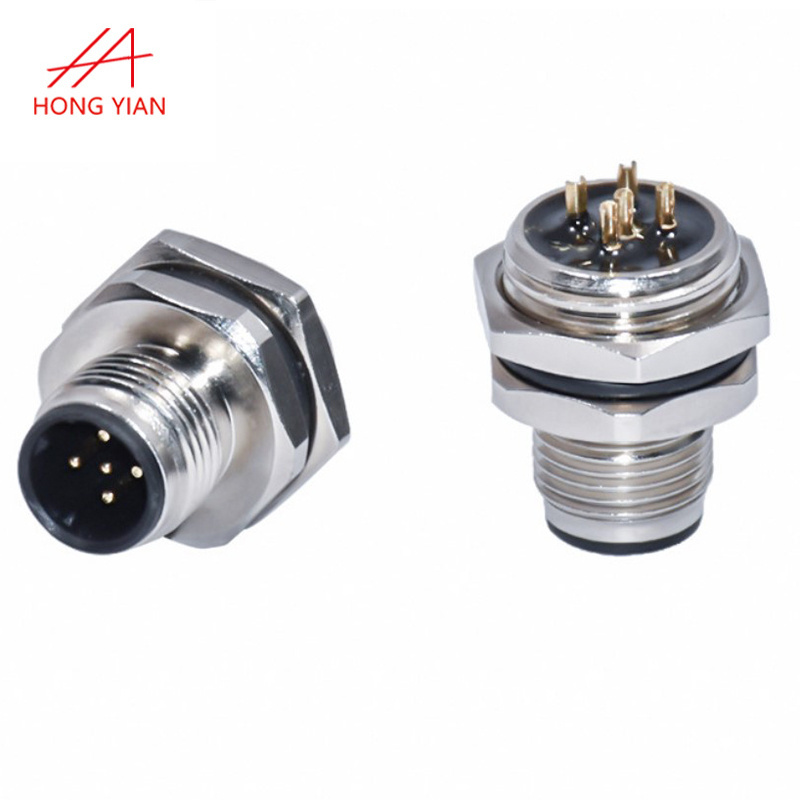 M8 Connector Automotive 2 3 4 5 6 8 Pin 90 Degree Right Angle Metal Nuts Male Female  Waterproof Connector And Cable