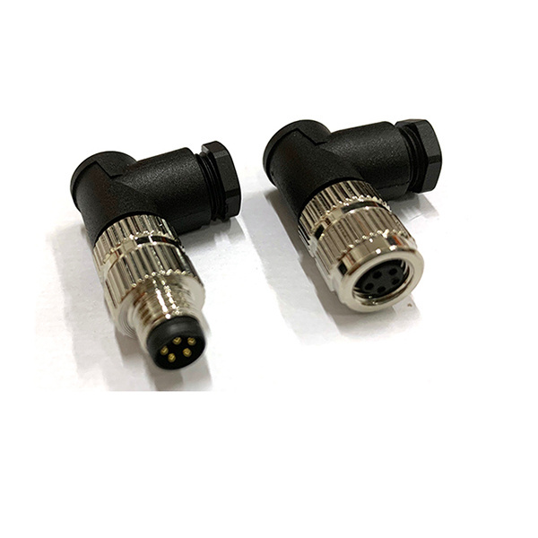 M8 Connector Automotive 2 3 4 5 6 8 Pin 90 Degree Right Angle Metal Nuts Male Female  Waterproof Connector And Cable