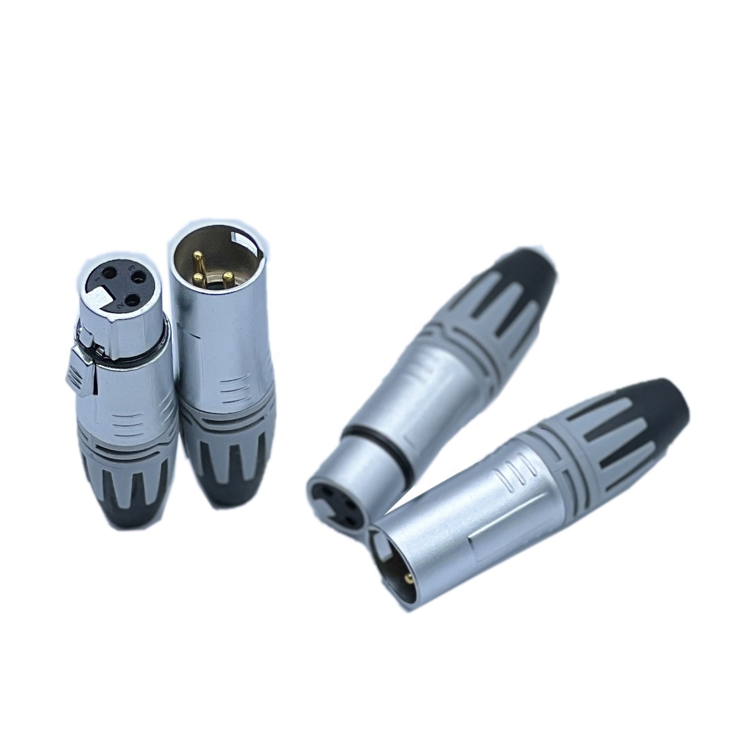 Audio XLR 3 PIN Male Mic Plug Connector Audio Plugs Cable Connector Nickeled Plated OFC Plug DMX Microphone Connector