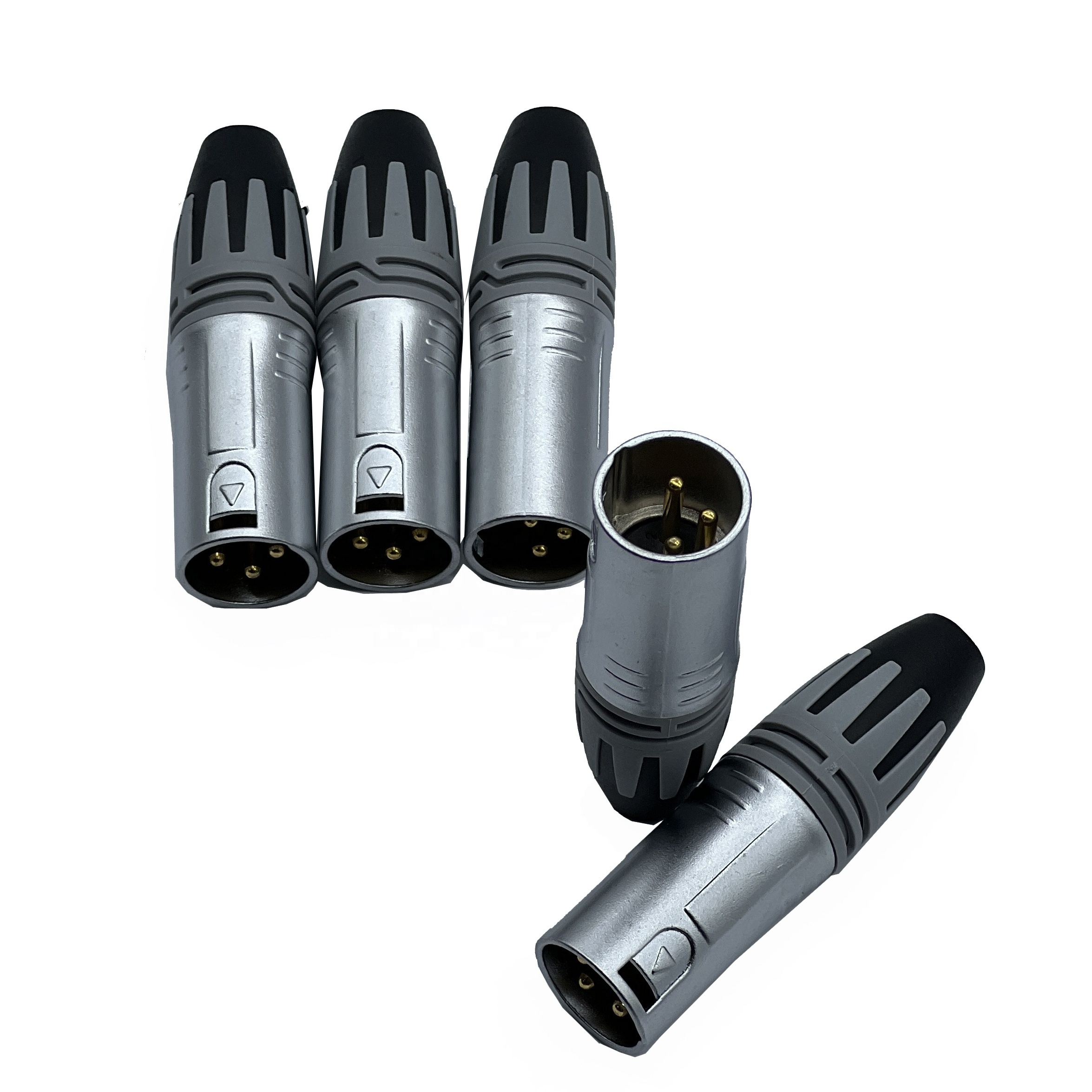 Audio XLR 3 PIN Male Mic Plug Connector Audio Plugs Cable Connector Nickeled Plated OFC Plug DMX Microphone Connector