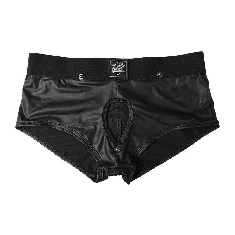 Custom Logo Special Wetsuit Leather 0.5cm thickened waterproof suit material mens open crotch men's sexy underwear briefs