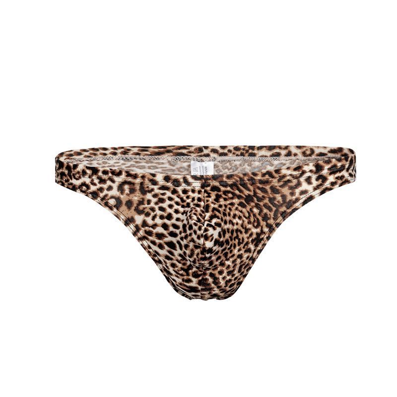 gay boys mens sexy underwear Leopard-print accessory lingerie boxer briefs spandex with high elastic waistband string bikini