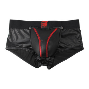 Custom Logo Special Wetsuit Leather 0.5cm thickened waterproof suit material mens open crotch men's sexy underwear briefs