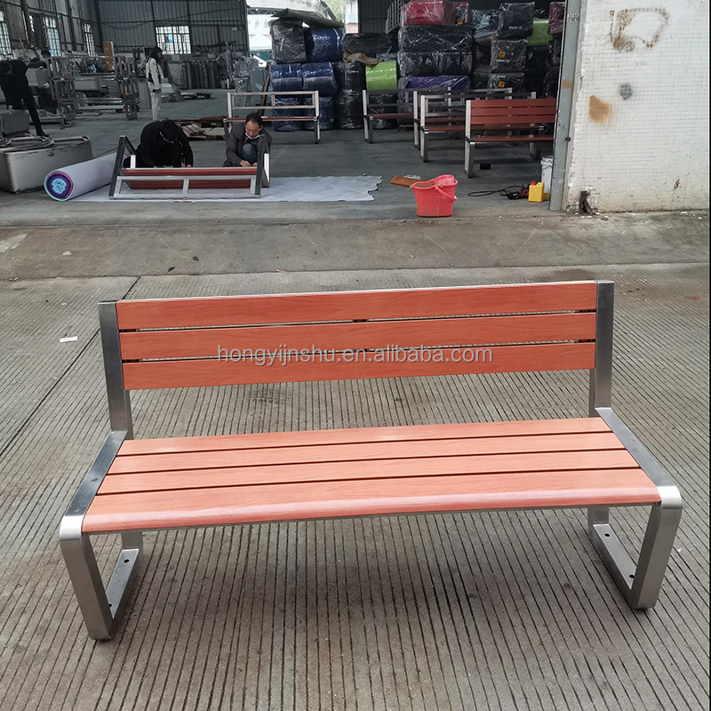 Customized outdoor seating urban furniture wooden outdoor bench or park street public furniture