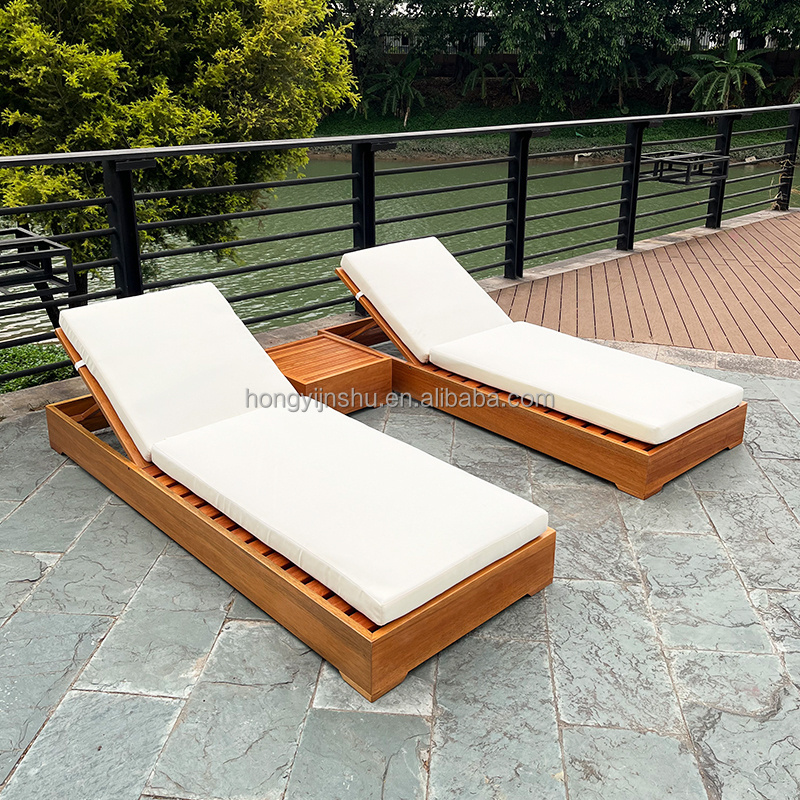 OEM sun loungers wooden beach lounge chair in pool lounge chairs for sun shelf