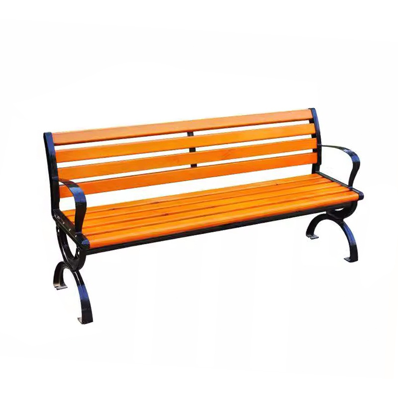 High quality cast aluminum patio bench outdoor wooden bench 3 seaters wooden long bench