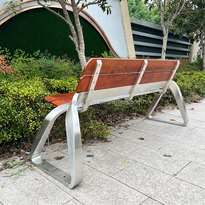 Modern design stainless outdoor patio bench park garden patio wooden benches seat