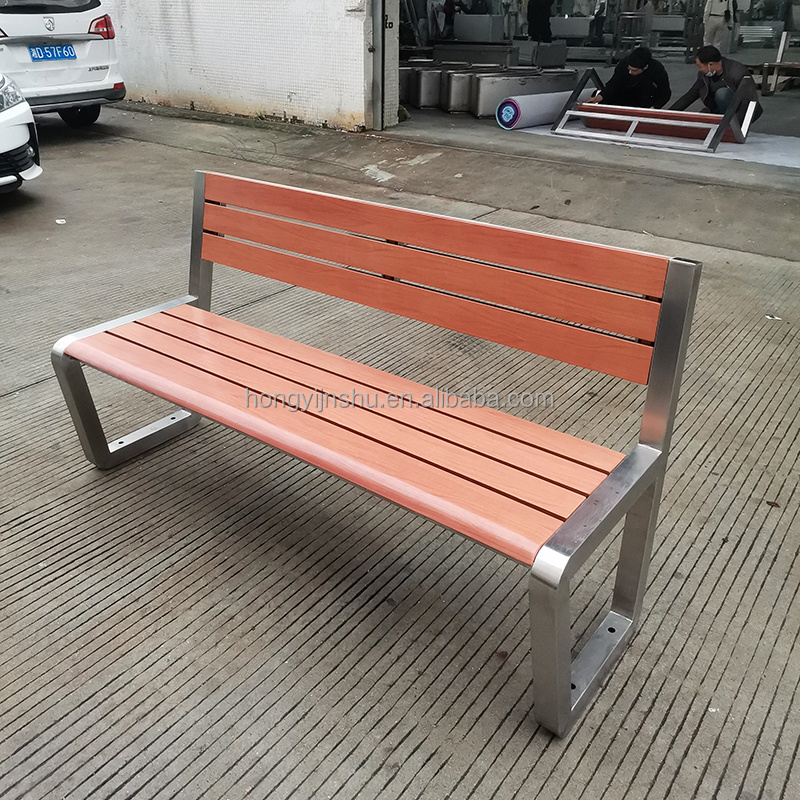 Customized outdoor seating urban furniture wooden outdoor bench or park street public furniture